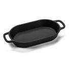 Assadeira Alta Oval 1,2L Ferro Fundido Fundo Reto para Assar e Grelhar Preta Panela Mineira Assadeira Alta Oval 1,2L Ferro Fundido Fundo Reto para Assar e Grelhar Preta Panela Mineira