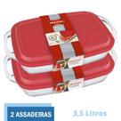Assadeira Alta Retangular Vidro C Tampa 3,5L Marinex - 2 Un