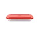 Assadeira de vidro com tampa Brinox Cheff 3 litros Vermelho Assadeira de vidro com tampa Brinox Cheff 3 litros Vermelho