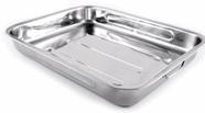 Assadeira Forma Inox Retangular Com Alça 28 X 37 Cm