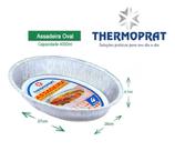 Assadeira oval aluminio com tampa pet