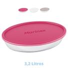 Assadeira Oval Vidro 3,2 L Costela Doces Marinex Com Tampa