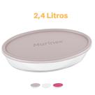 Assadeira Oval Vidro Com Tampa 2,4L Refratário Marinex