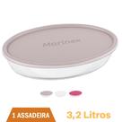 Assadeira Oval Vidro Com Tampa 3,2L Refratário Marinex Assadeira Oval Vidro Com Tampa 3,2L Refratário Marinex