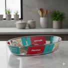 Assadeira Oval Vidro Temperado 4l Marinex Mesa Sevir Decora