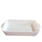 Assadeira Refratárias Porcelana Branca com Alça 34x20,5x5cm Forno