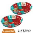 Assadeira Refratário Vidro 2,4L Marinex Assados Nadir- 2Un