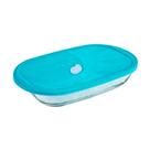 Assadeira Retangular 1.8 Litros com Tampa Azul - Dislar Assadeira Retangular 1.8 Litros com Tampa Azul - Dislar