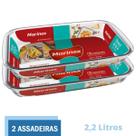 Assadeira Retangular Vidro Torta Doces 2,2L Marinex - 2 Un