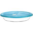 Assadeira Sempre Oval Média 2.5 Litros com Tampa Azul - Dislar