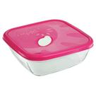Assadeira Sempre Quadrada 1,5 Litros com Tampa Rosa - Dislar