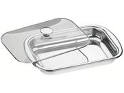 Assadeira Tramontina Cosmos Retangular em Aço Inox com Tampa de Vidro 39 cm 3,2 L