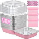 Assadeiras descartáveis de alumínio Benestanti 20x20 cm, pacote com 35, rosa Assadeiras descartáveis de alumínio Benestanti 20x20 cm, pacote com 35, rosa