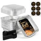 Assadeiras GrillChef 20x20 cm de Alumínio, Kit com 35 Unidades com Tampas