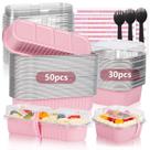 Assadeiras Mini Loaf YQER com Tampas e Colheres (50 Unidades - 6,8 onças)