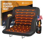 Assento de estádio aquecido HOPERAN dobrável 23" USB preto
