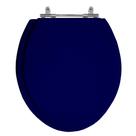 Assento Laqueado Convencional Oval Azul Cintilante Tampa Mdf
