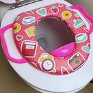 Assento Redutor Sanitário Infantil Acolchoado Adaptador Alças para Vaso Desfralde Bebês Menina
