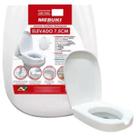 Assento Rígido Sanitário Retangular Elevado 7,5cm Branco Cuidados Para Idosos E Deficientes Mebuki