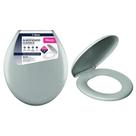 Assento Sanitário Almofadado Clássico Cinza PR1063-5 Assento Sanitário Almofadado Clássico Cinza PR1063-5