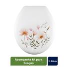 Assento Sanitário Almofadado Decorado Flores Primafer