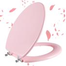 Assento sanitário Angol Shiold rosa de madeira natural tamanho alongado