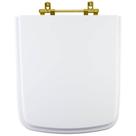 Assento Sanitario Clean Branco Para Vaso Deca Com Ferragem Dourada