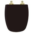 Assento Sanitário com Amortecedor Monte Carlo Ébano (Preto) para vaso Deca com Ferragem Dourada Assento Sanitário com Amortecedor Monte Carlo Ébano (Preto) para vaso Deca com Ferragem Dourada