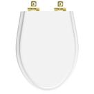 Assento Sanitário com Fechamento Lento Absolute Branco para vaso Ideal Standard com Ferragem Dourada