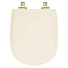Assento Sanitário com Fechamento Lento Paris Bone para vaso Ideal Standard com Ferragem Dourada