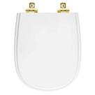 Assento Sanitário com Fechamento Lento Paris Branco para vaso Ideal Standard com Ferragem Dourada