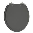 Assento Sanitário Convencional Oval Cinza Escuro (Amber) Universal Tampa Vaso Deca-Incepa-Celite