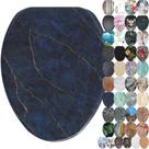 Assento sanitário de madeira Sanilo Marble Azul escuro alongado