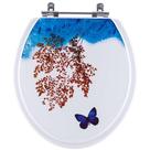Assento Sanitário Decorado Borboleta Branco Saveiro para vaso Celite Assento Sanitário Decorado Borboleta Branco Saveiro para vaso Celite