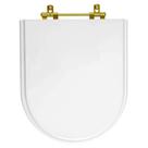 Assento Sanitário Duomo Plus Branco para vaso Deca Com Ferragem Dourada
