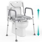 Assento sanitário elevado PELEGON com alças, 400 libras, cinza Assento sanitário elevado PELEGON com alças, 400 libras, cinza