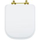 Assento Sanitário Elite Branco para vaso Celite Com Ferragem Dourada Assento Sanitário Elite Branco para vaso Celite Com Ferragem Dourada
