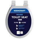 Assento sanitário HIGHCRAFT redondo de madeira 46x37cm Slow-Close
