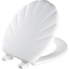 Assento sanitário Mayfair Sculptured Shell Durable Wood Round White