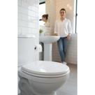 Assento Sanitário MDF Branco Para Vasos Ravena/Targa/Izy