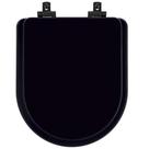 Assento Sanitário MDF Soft Close Link/LK Preto para Vaso Deca com Ferragem Preta