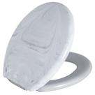 Assento Sanitário Oval Almofadado Marmorizado Astra Branco