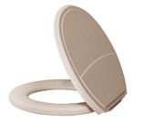 Assento Sanitario OVAL Almofadado PLUS SLIM Bege Metasul