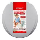 Assento Sanitário Oval Almofadado Slim Cinza Claro - Mebuki