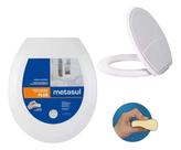 Assento sanitario oval plus slim almofadado metasul - branco
