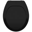 Assento Sanitário Oval Universal Tupan Preto Tampa de Vaso Convencional em Polipropileno Anatômico para Bacia Oval