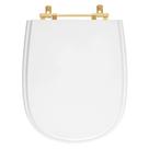 Assento Sanitário Paris Branco para vaso Ideal Standard Com Ferragem Dourada