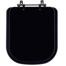 Assento Sanitário Piano Preto Fosco Com Ferragem Preta Para Vaso Deca