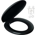 Assento Sanitário Plástico Almofadado Clássico Preto - PR1063-8 - PINCEIS ATLAS Assento Sanitário Plástico Almofadado Clássico Preto - PR1063-8 - PINCEIS ATLAS