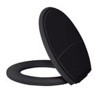 Assento Sanitário Plástico Plus Slim Almofadado Preto, Opção: Preto